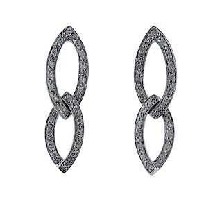 Charriol 18K Gold Diamond Two Links Earrings
