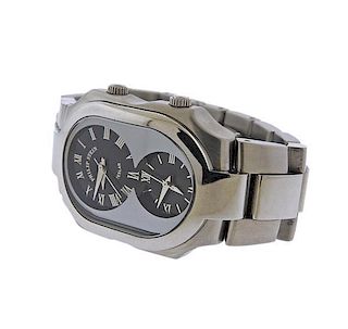 Philip Stein Teslar Dual Time Stainless Watch
