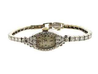 1950s Hamilton 14k Gold Diamond Lady&#39;s Watch