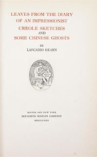 (BINDINGS) HEARN, LAFCADIO. The Writings. Boston, 1922. 16 vols. Large paper edition.