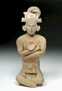 Mayan Jaina Terracotta Seated Lord - TL Tested