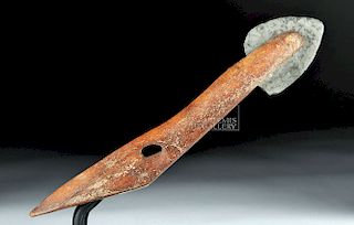 Ancient Large Bone Harpoon Foreshaft with Slate Blade