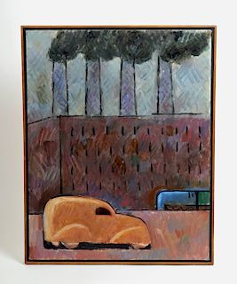 L. Dennis Painting "Smokestack Industry (Factory)" 1988
