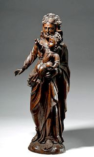 19th C. European Wood Santo - St. Joseph & Baby Jesus