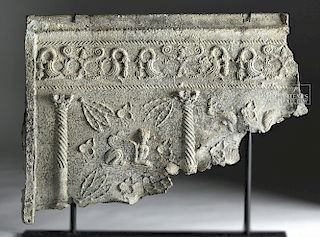 Large Roman Lead Sarcophagus Section w/ Sphinx