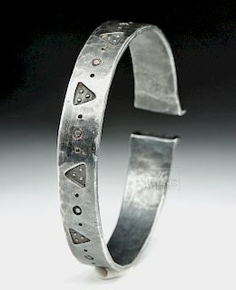 Viking Silver Bracelet w/ Stamped Designs - 49.3 g