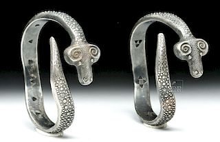 Viking Silver Serpent Bracelet Pair - 144.3 g