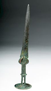 Rare Luristan Bronze Dagger w/ Crescent Handle