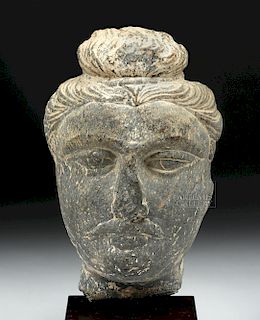 Gandharan Schist Stone Head of Siddhartha