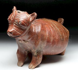 Nayarit Chinesco Pottery Redware Emaciated Dog Vessel