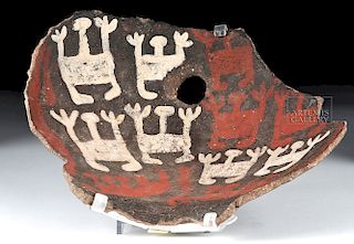 Very Rare Chucu Inca Ceramic Plaque - People & Alpacas