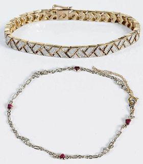 Two Diamond Bracelets 