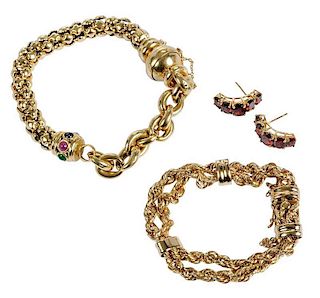 Three Pieces Gold Jewelry