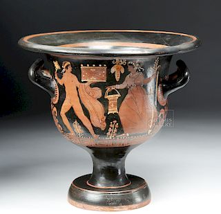 Greek Apulian Bell Krater - Maenad and Eros