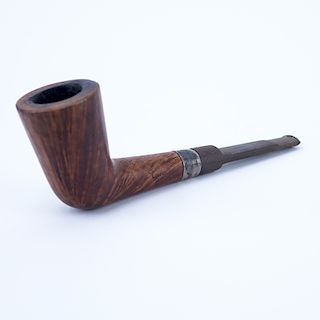 Charatan's Make High Quality Wood Smoking Pipe with Sterling Silver Spigot. Stamped sterling silver
