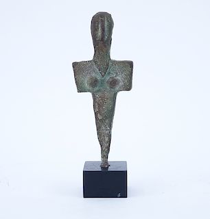 Ancient Bronze Figure. Unsigned. Condition commensurate with age. Measures 7". Shipping $44.00 (est