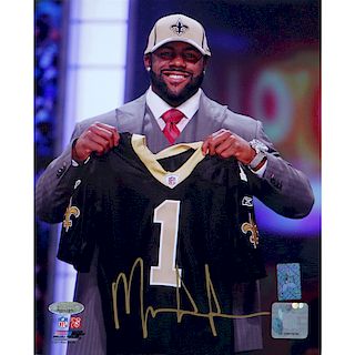 Hand Signed Mark Ingram NFL Draft 8 x 10 Photo. Tristar COA included, original purchase label attac