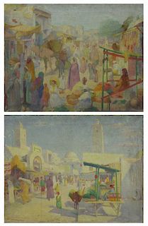 FREDER, Frederick. Two Oils on Canvas. Orientalist