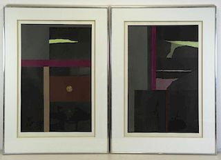 NEVELSON, Louise. Two (2) "Aquatints" Series Color