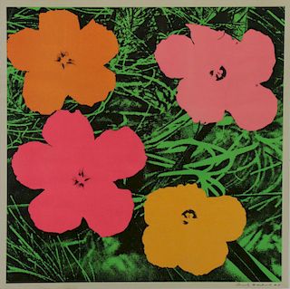 WARHOL, Andy. Offset Color Lithograph "Flowers"