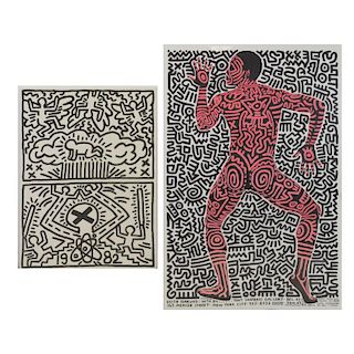 HARING, Keith. Two Lithograph Posters.