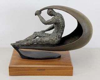 GUARDUCCI, Otello. Bronze Sculpture. Man in the