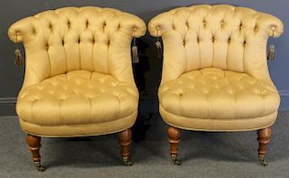 BAKER. Pair of Upholstered Club Chairs.