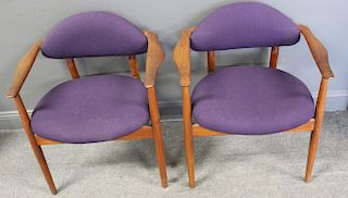 MIDCENTURY. Pair of Fins Juhl  Arm Chairs.