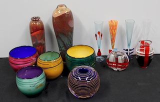 MORETTI, Carlo and Other Assorted Signed Art Glass