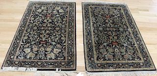 Pair of Vintage and finely Hand Woven Area