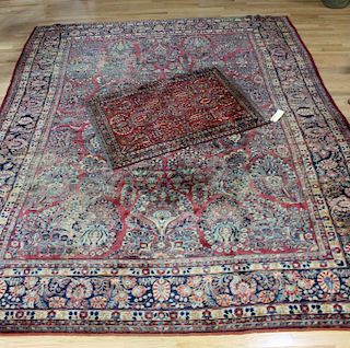 Lot Of 2 Antique and Finelty Hand Woven Sarouk