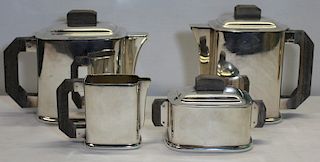 SILVER-PLATE. French Art Deco Ercuis Tea Service.