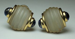 JEWELRY. Trianon 14kt Gold, Crystal and Sapphire