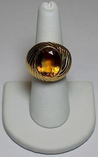 JEWELRY. 18kt Gold and Colored Gem Cocktail Ring.