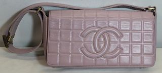 COUTURE. Chanel Lavender Quilted Leather Purse.