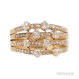 14kt Gold and Diamond Harem Ring