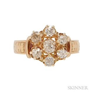 Gold and Diamond Cluster Ring