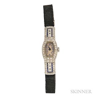 Art Deco Platinum and Diamond Wristwatch