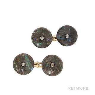 Antique Gold and Opal Cuff Links