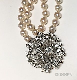 Diamond and Cultured Pearl Bracelet