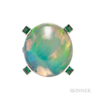 Opal and Emerald Ring, Mounted by Cartier