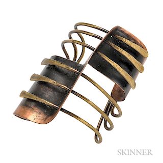 Copper and Brass "Modern Cuff" Bracelet, Art Smith