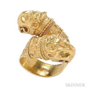 18kt Gold Bypass Ring, Lalaounis