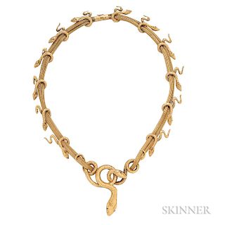 Large 18kt Gold Snake Necklace, Lalaounis