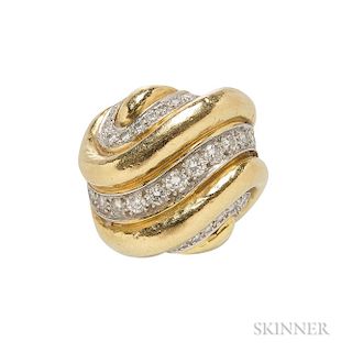 18kt Gold and Diamond Dome Ring, Andrew Clunn