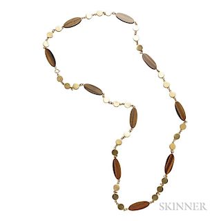 18kt Gold and Tiger's-eye Necklace