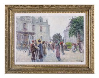 Alfred Hermann Helberger (German, 1871-1946) Boulevard Scene, Paris, 1905