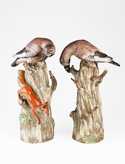Pair of Mission (Kandler) Porcelain Birds, Late 18th century