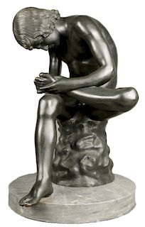 Spinario (Boy Pulling a Thorn from his Foot) Grand Tour Bronze, 19th Century Italian School