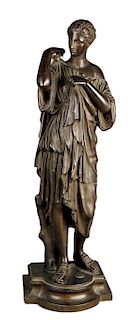 19th Century Bronze Figure of Diana